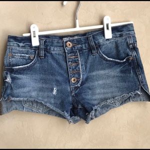 Free people button up jean shorts
